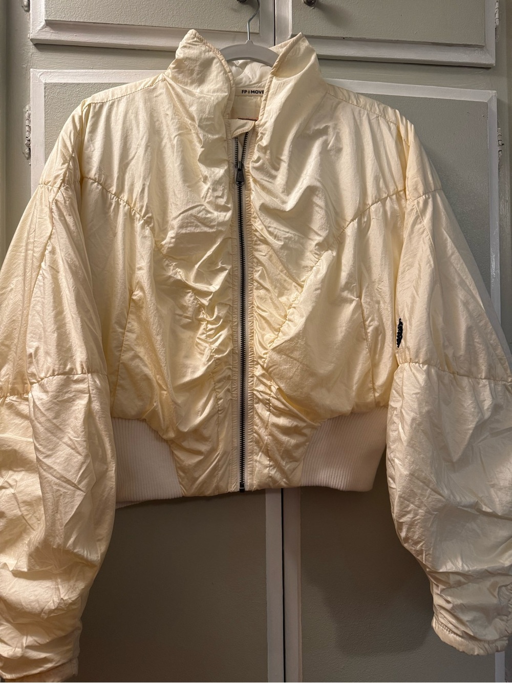 Free People Cream Lightweight Puffer Jacket